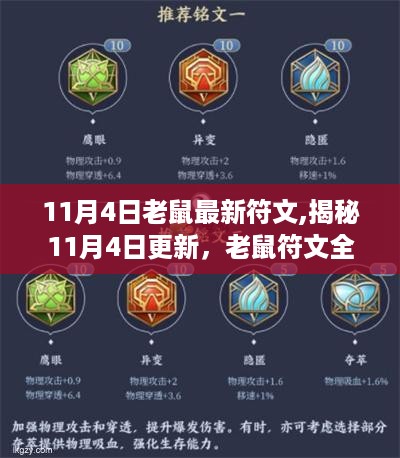 揭秘11月4日更新，老鼠符文全新升级，助玩家登顶王者荣耀巅峰高手！