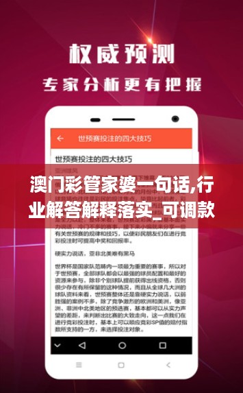 澳门彩管家婆一句话,行业解答解释落实_可调款85.416