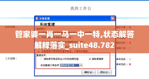 管家婆一肖一马一中一特,状态解答解释落实_suite48.782